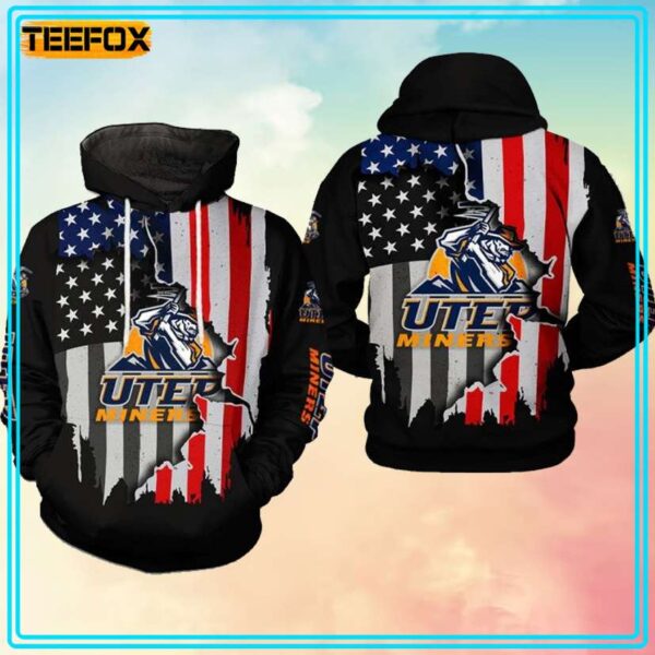 UTEP Miners NCAA US Flag 3D Hoodie