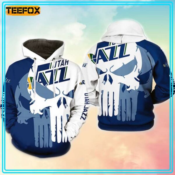 Utah Jazz NBA Team Skull 3D Hoodie