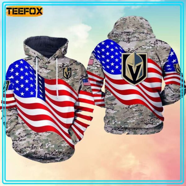 Vegas Golden Knights NHL Camo Veteran 3D Hoodie