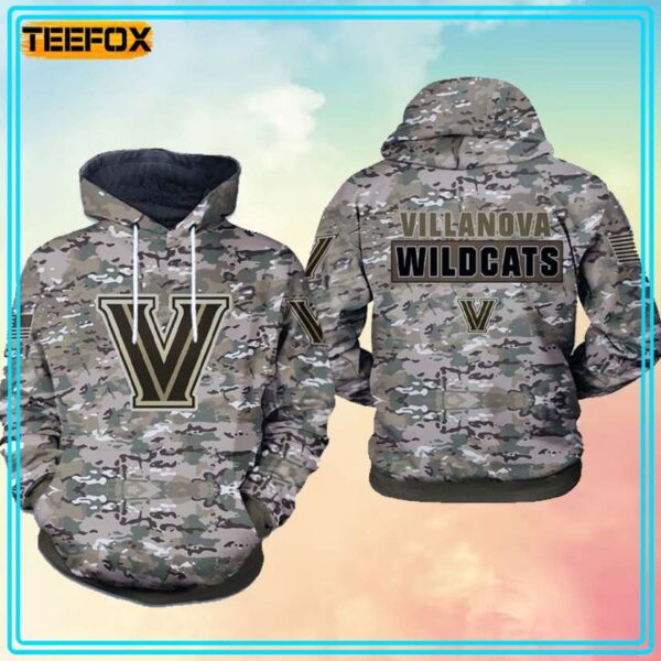 Villanova Wildcats NCAA Camo Veteran 3D Hoodie