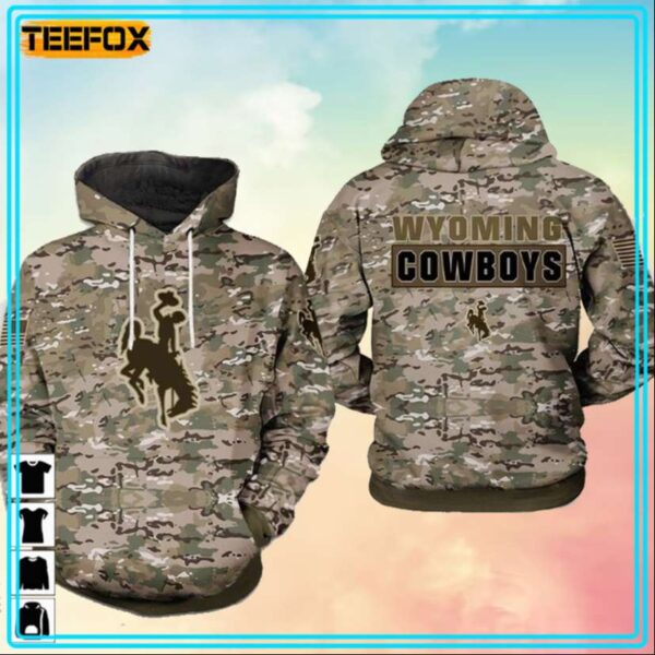 Wyoming Cowboys NCAA Camo Veteran Unisex 3D Hoodie