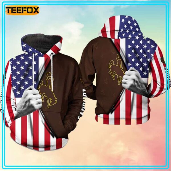 Wyoming Cowboys NCAA US Flag 3D Hoodie