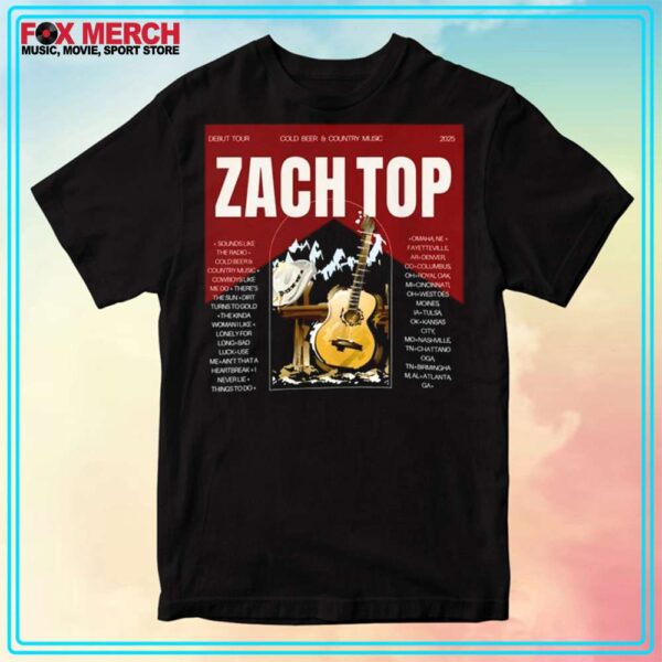 Zach Top Cold Beer Country Music Tour 2025 T Shirt