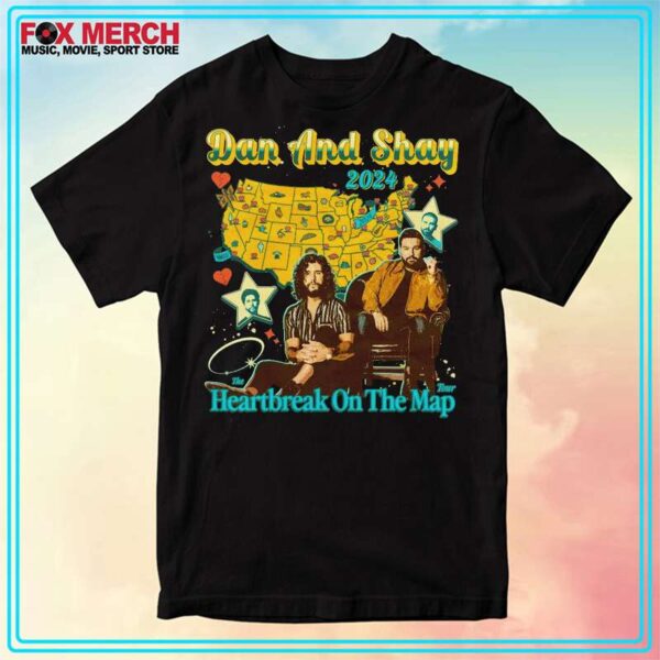 Dan And Shay Heartbreak On The Map Tour 2024 T Shirt Gift