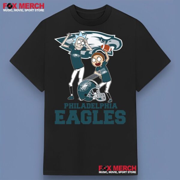 Rick and Morty Philadelphia Eagles Helmet T Shirt