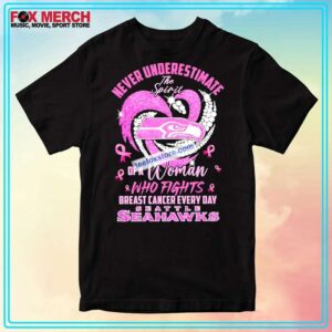 Seattle Seahawks with Breast Cancer Never Understimate The Spirit Of A Woman T Shirt