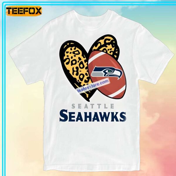 Seattle Seahawks with Leopard Heart T Shirt