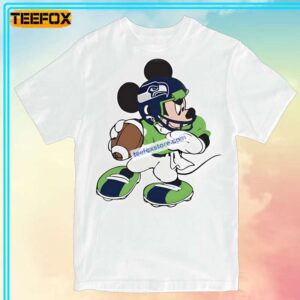 Seattle Seahawks with Mickey Mouse Play Football T Shirt