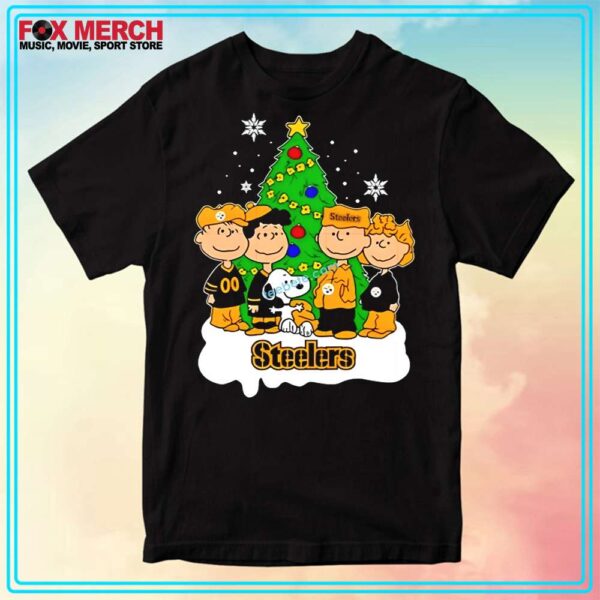 Snoopy The Peanuts Pittsburgh Steelers Xmas Tree Unisex Shirt