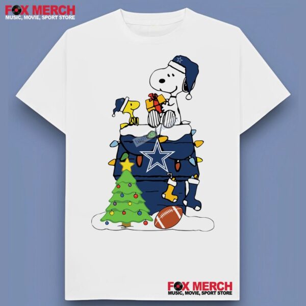 Snoopy Woodstock Dallas Cowboys Christmas Unisex T Shirt 1