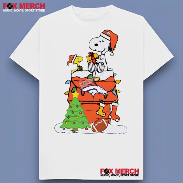 Snoopy Woodstock Denver Broncos Christmas Unisex T Shirt 1