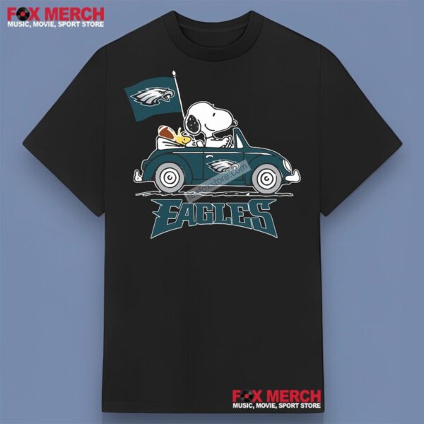 Snoopy Woodstock In Car Philadelphia Eagles Unisex T Shirt