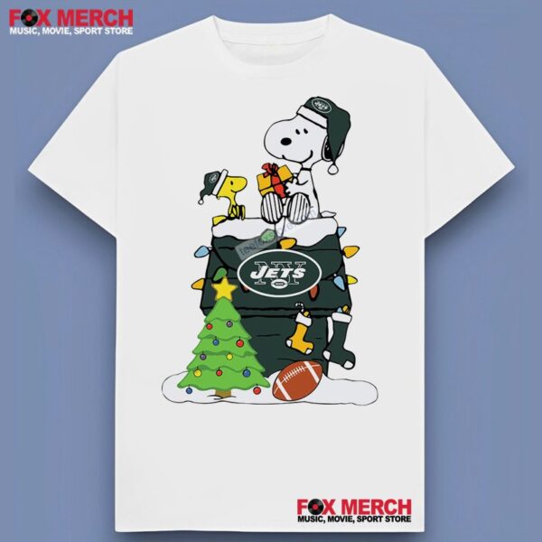 Snoopy Woodstock New York Jets Christmas Unisex T Shirt 1