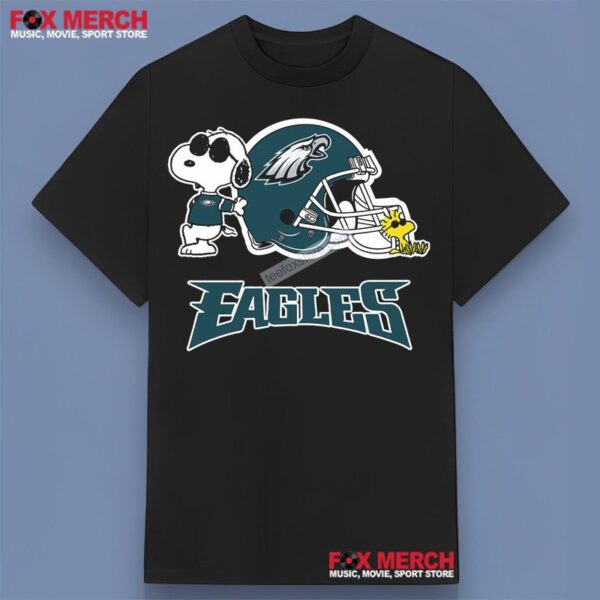 Snoopy Woodstock Philadelphia Eagles Helmet T Shirt