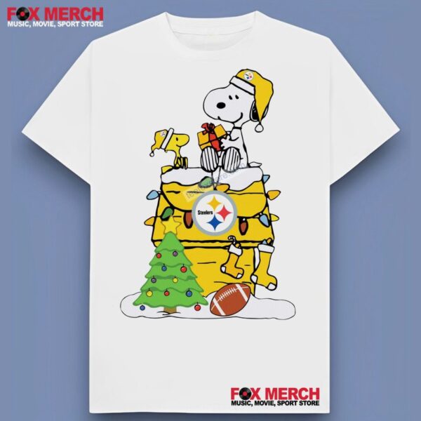 Snoopy Woodstock Pittsburgh Steelers Christmas Unisex T Shirt 1