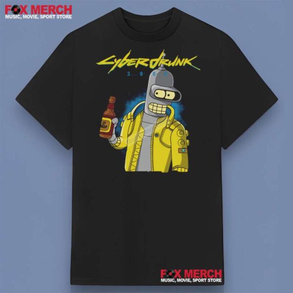 Bender Cyberdrunk Futurama Cartoon T Shirt