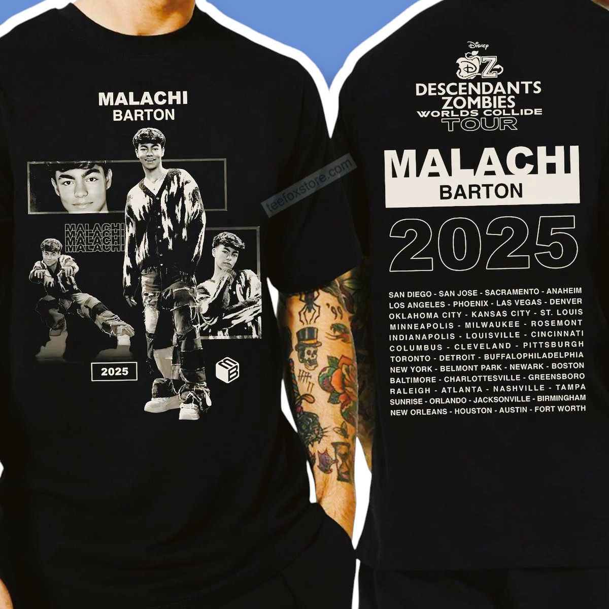 Descendants Zombies Worlds Collide Tour Malachi Barton 2025 Shirt