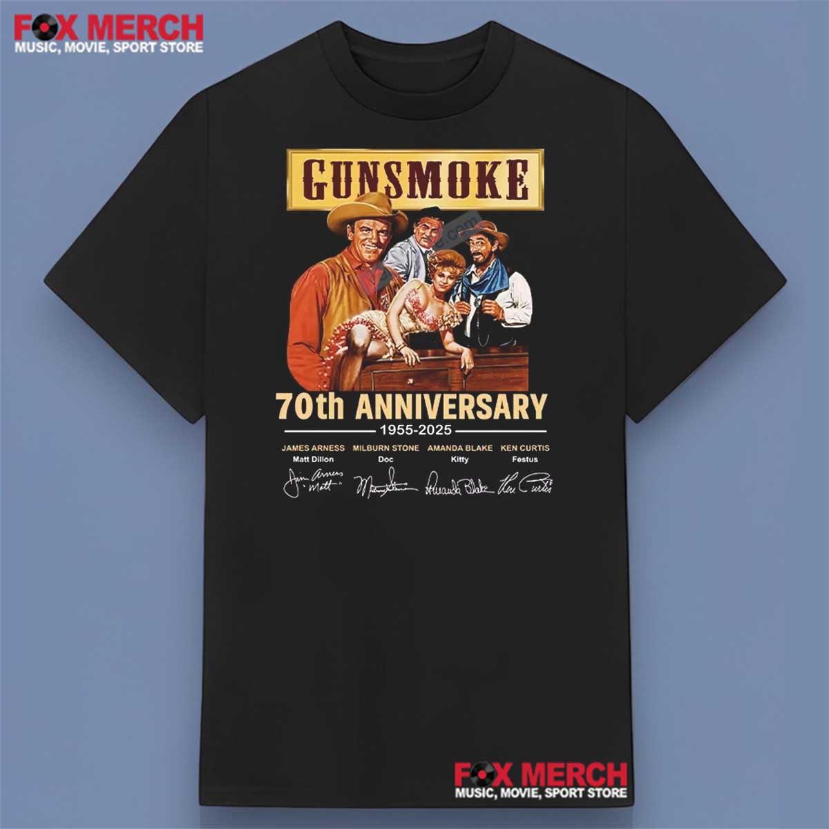 Gunsmoke 1955-2025 70th Anniversary Signatures Shirt