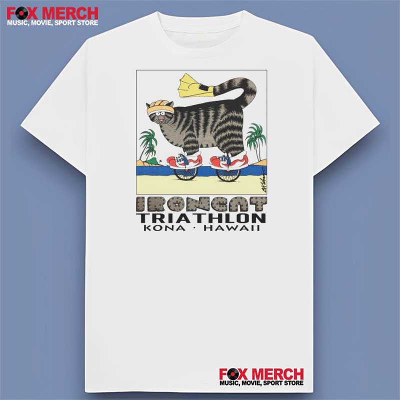 B Kliban Ironcat Triathlon Kona Hawaii Graphic Unisex T-Shirt