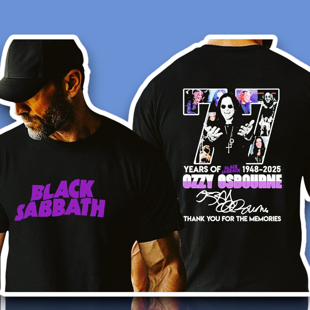 Black Sabbath 77th Anniversary 1948-2025 Signatures Shirt