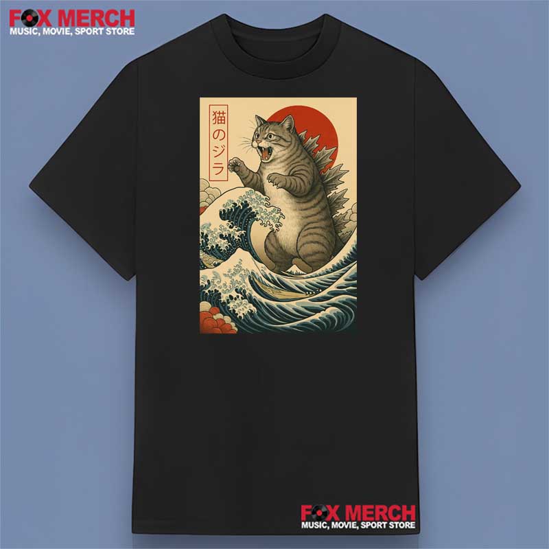 Catzilla - Godzilla Black Shirt