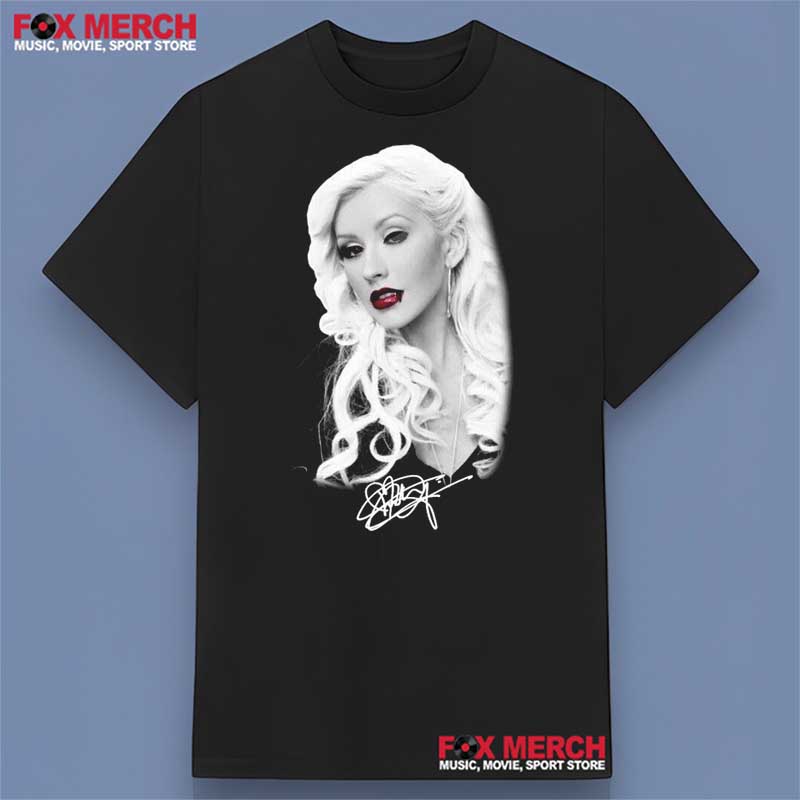 Christina Aguilera Black T-Shirt Men Women