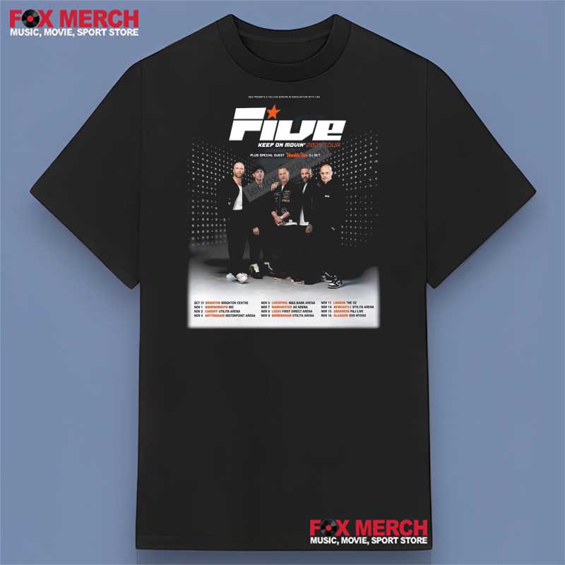 Five Band Keep On Moving Tour 2025 T-Shirt