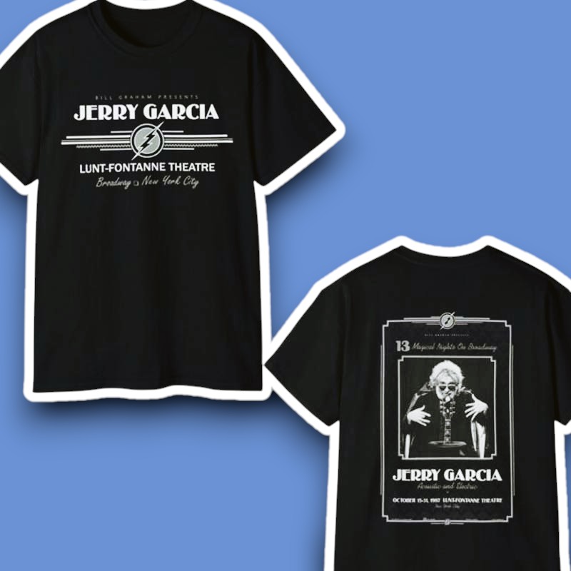 Jerry Garcia Lunt Fontanne Theatre 1987 Retro T-Shirt