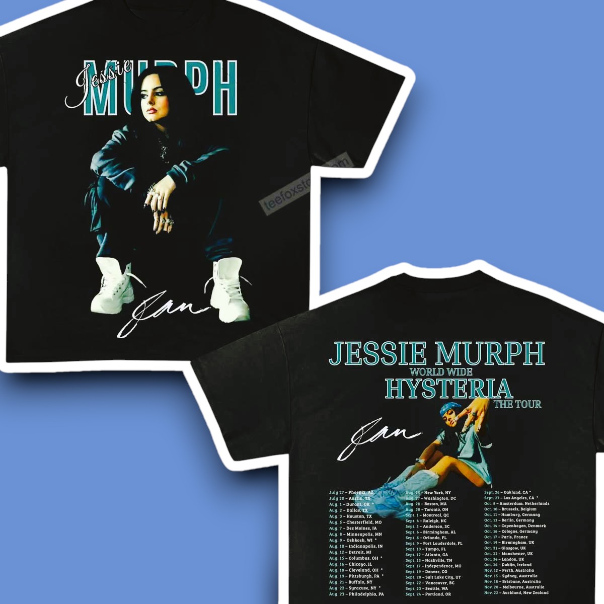 Jessie Murph 2025 Worldwide Hysteria The Tour Concert T-Shirt