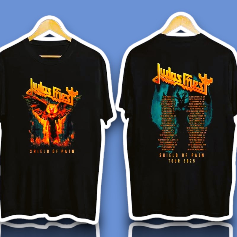 Judas Priest Shield Of Pain Tour 2025 Concert Music T-Shirt