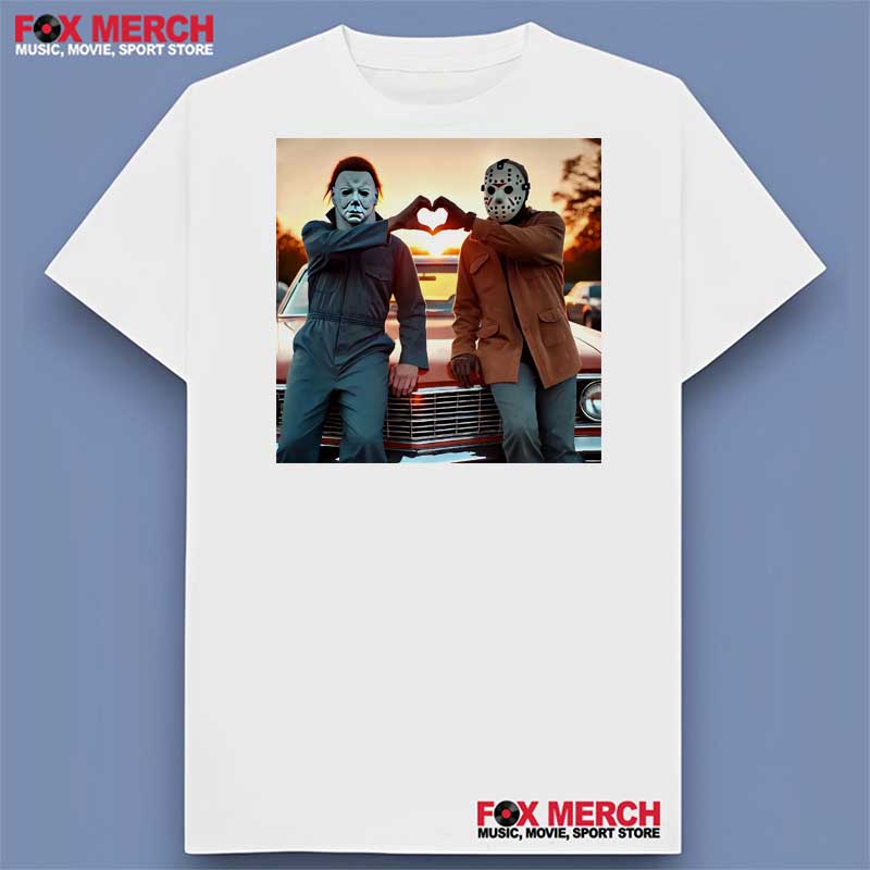 Michael and Jason Hand Heart - Horror Movies Characters Shirt