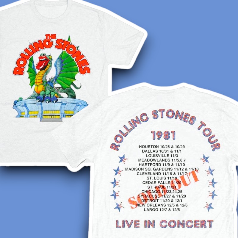 Rolling Stones Tour 1981 Live In Concert Retro Unisex T-Shirt