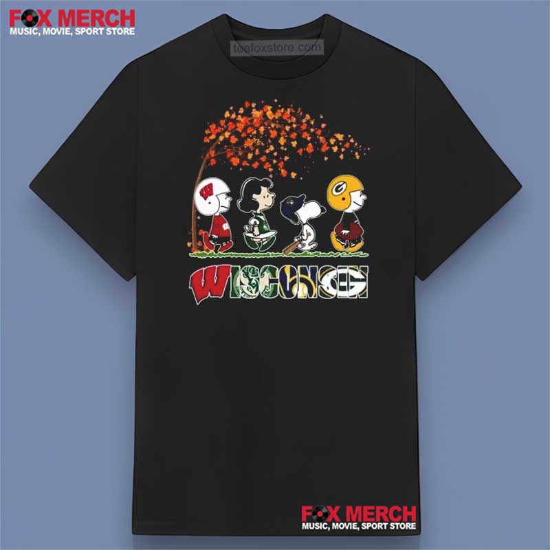 Snoopy Loves Fall x Wisconsin Sports Teams Shirt