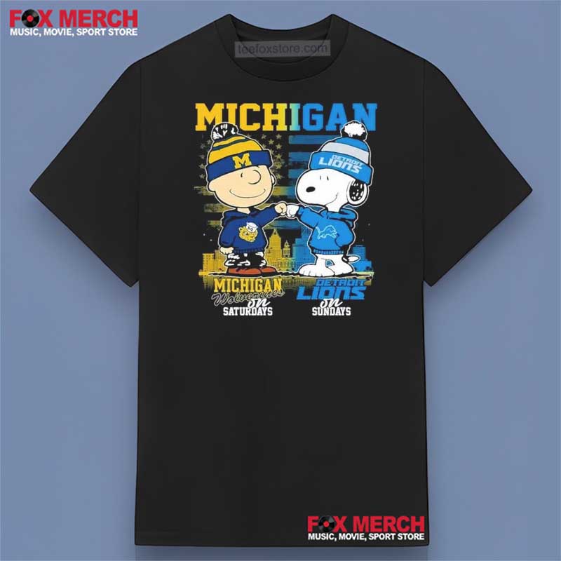 Snoopy Michigan Wolverines And Detroit Lions Shirt