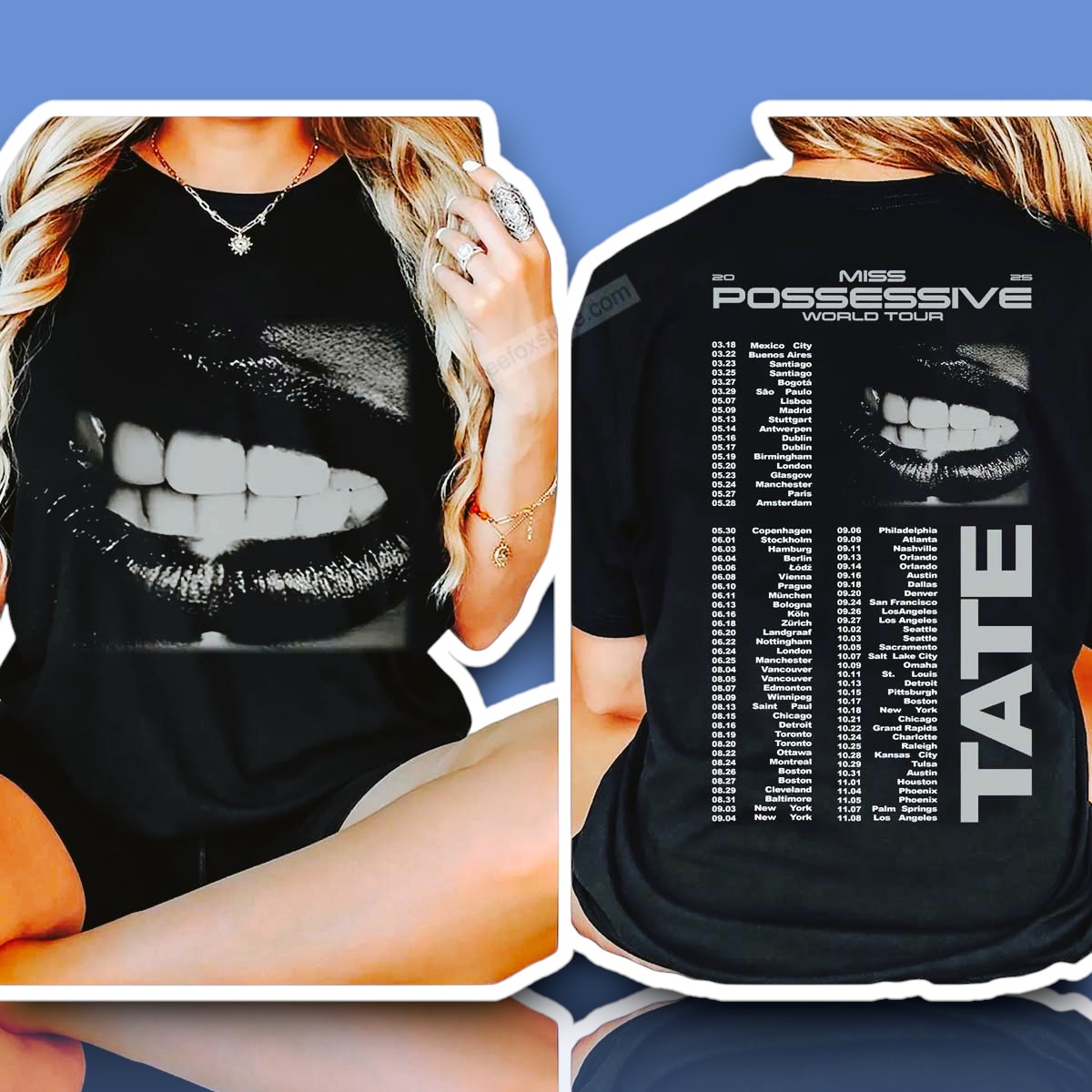 Tate McRae Miss Possessive Tour 2025 Dates Shirt