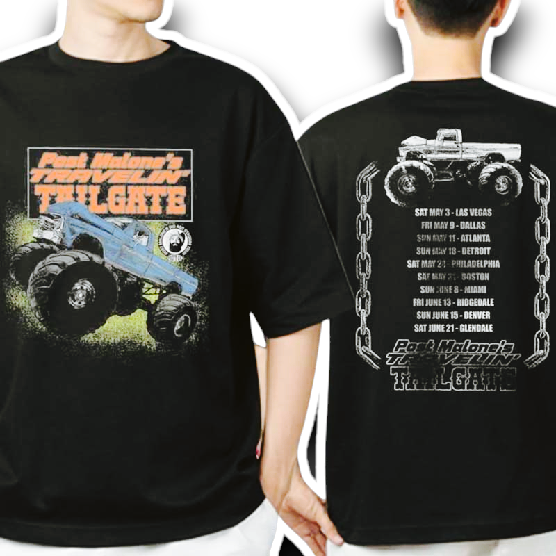 Post Malone Travelin Tailgate Tour 2025 Unisex Shirt