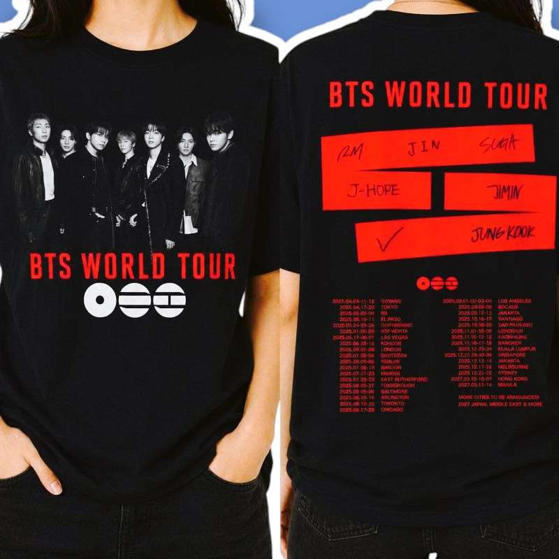 BTS World Tour 2026 Concert Graphic T Shirt