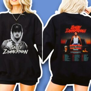 Bailey Zimmerman Different Night Same Tour 2026 Concert Music Shirt