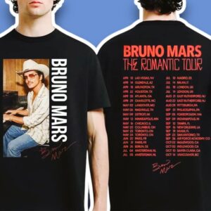 Bruno Mars The Romantic Tour 2026 Dates Graphic Shirt