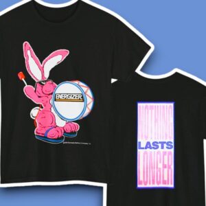 Energizer Bunny Nothing Lasts Longer Black Graphic Shirt
