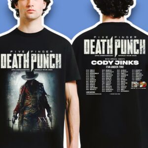 Five Finger Death Punch 20th Anniversary World Tour 2026 Dates Graphic Shirt