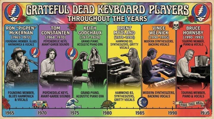 Grateful Dead Keyboard Players Throughout the Years