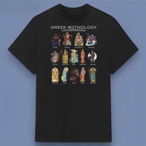 Greek Mythology Gods And Goddesses Black Graphic T Shirt