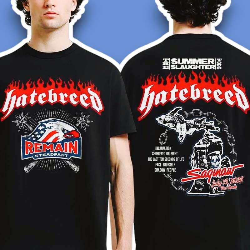 Hatebreed Saginaw MI Summer Slaughter Tour 2026 Unisex Tee