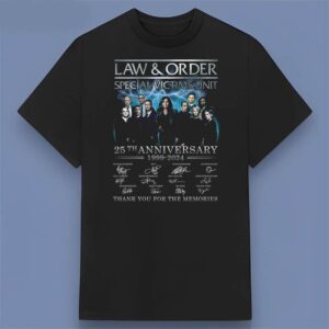 Law And Order 25Th Anniversary 1999 2024 Signatures Graphic T Shirt
