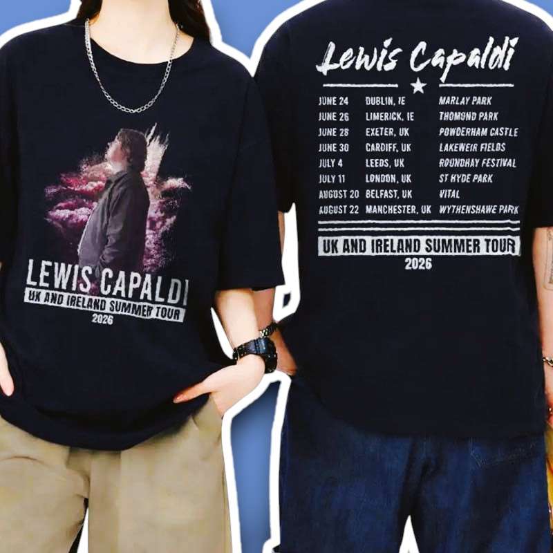 Lewis Capaldi UK & Ireland Tour Concert 2026 Graphic T Shirt