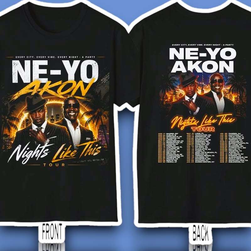 NE YO Akon Nights Like This Tour 2026 Graphic T Shirt