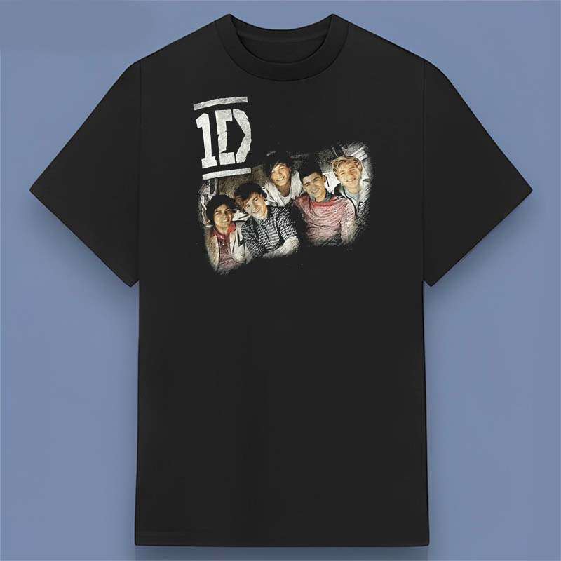 One Direction Band 1D Black Retro Shirt