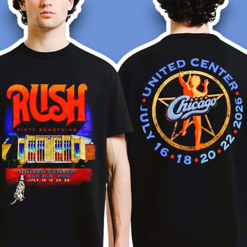 Rush Chicago At United Center Fifty Something Tour 2026 T Shirt