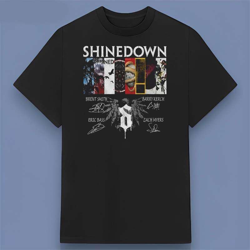 Shinedown Rock Band Signatures Unisex Tee